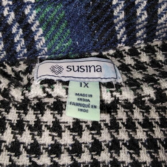 Susina Women's Plaid & Herringbone Long Coat Jacket Plus Size 1X - Picture 6 of 7